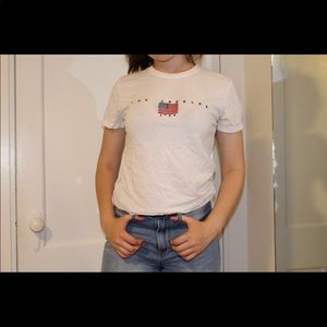 White American flag T-shirt